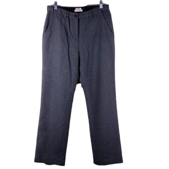 L.L. Bean Classic Fit Vintage Gray Brush Cotton High Rise Straight Leg Trousers - Picture 1 of 13